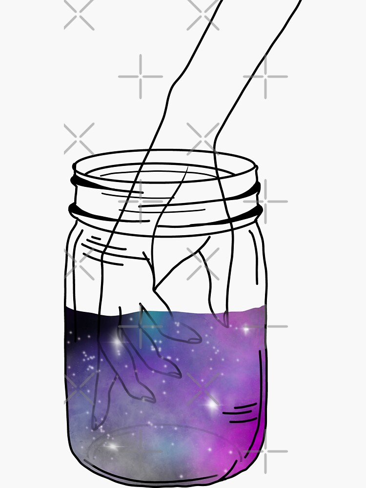 Galaxy in a Jar Sticker for Sale by artolxxvia