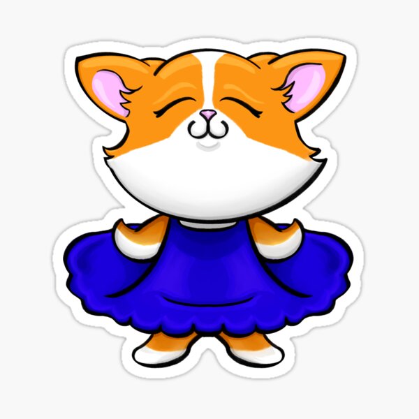 Happy Corgi Cartoon Sticker