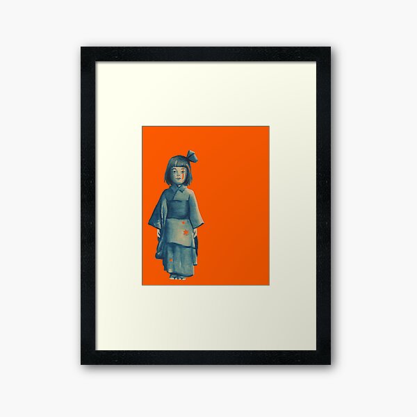 little girl in blue Framed Art Print