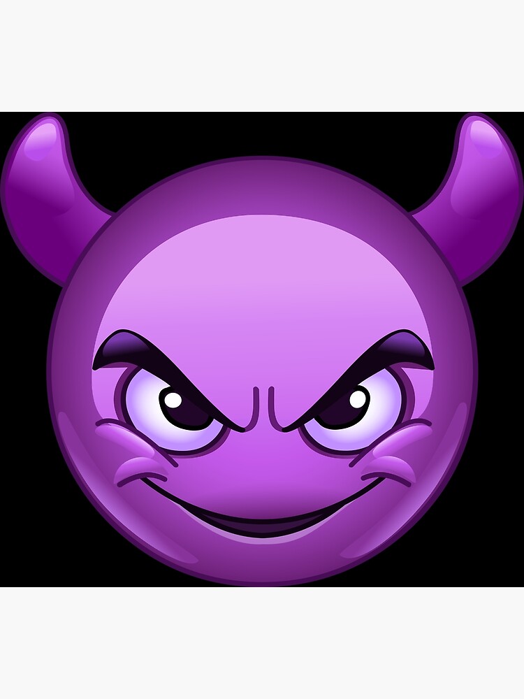 "Smiling Face with Horns Emoji Emoticon" Canvas Print for Sale by