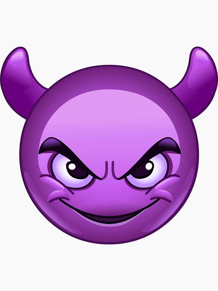 "Smiling Face with Horns Emoji Emoticon" Sticker for Sale by yayayoy