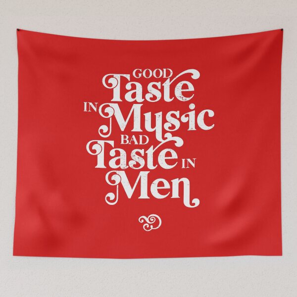 Item preview, Good Taste in Music, Bad Taste in Men, funny sarcastic retro 60s 70s design designed and sold by emmjott.