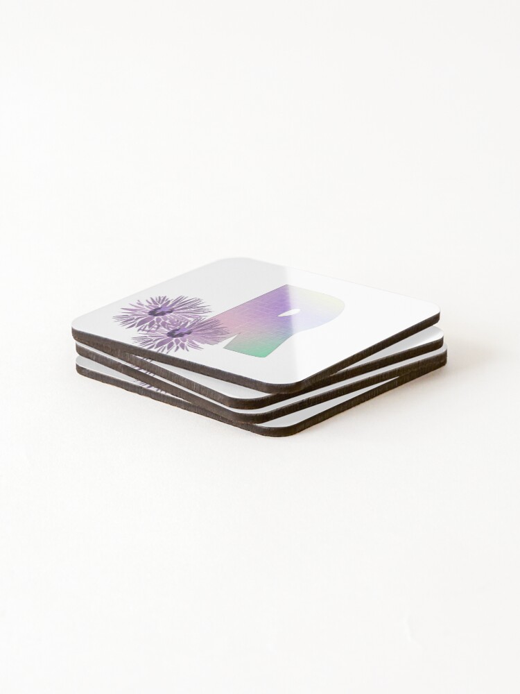 Thumbnail 4 of 5, Coasters (Set of 4), Monogram R/ Abstract Geometric Pattern designed and sold by aldona.