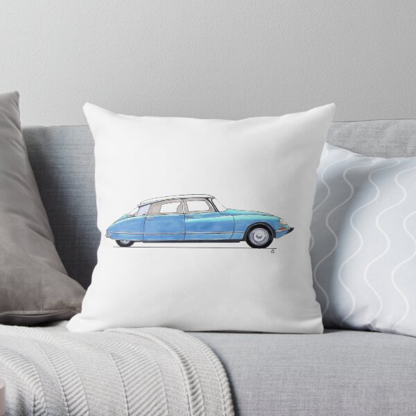 Citroen DS bleu Throw Pillow