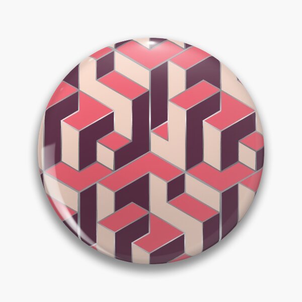 Item preview, Cubic Pattern Burgundy n Salmon  designed and sold by Bluematerials.
