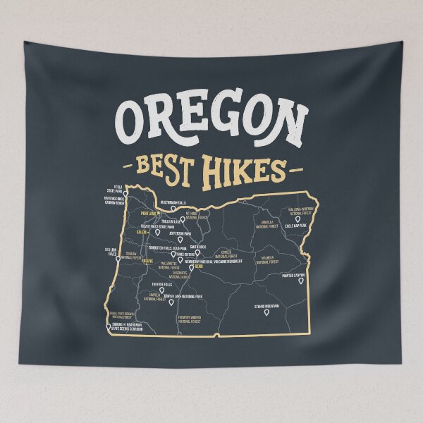 Item preview, Oregon Best Hikes Map, Camping In Oregon, Best Places To Hike In Oregon, Hikes Near Me designed and sold by PaulLesser.