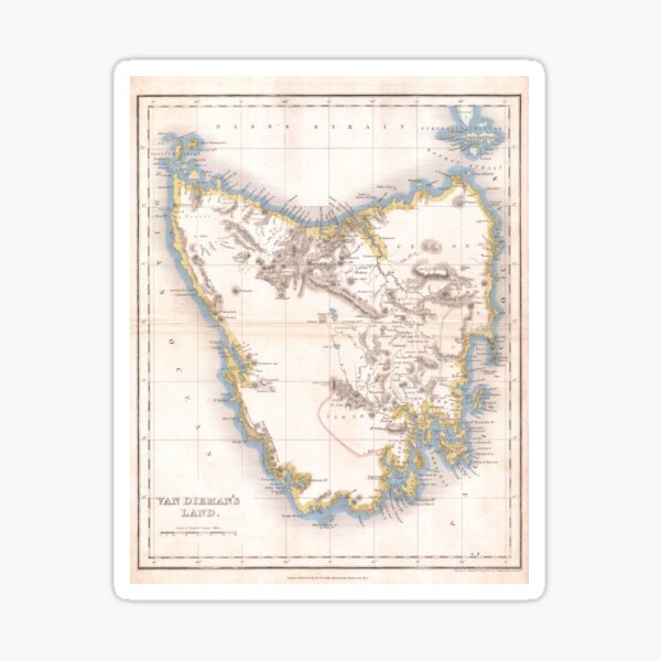 Item preview, Vintage Map of Tasmania (1837) designed and sold by BravuraMedia.