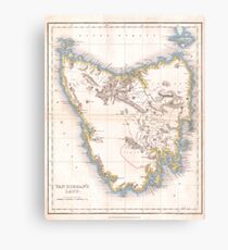 Vintage Map of Tasmania (1837) Canvas Print