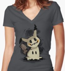 Mimikyu Women's Fitted V-Neck T-Shirt