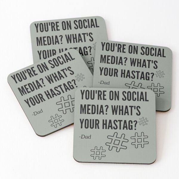 Item preview, You're On Social Media? What's Your Hashtag? Dad - Funny Fathers Day Gifts 2024 (Black Design) designed and sold by DrawingBoard.