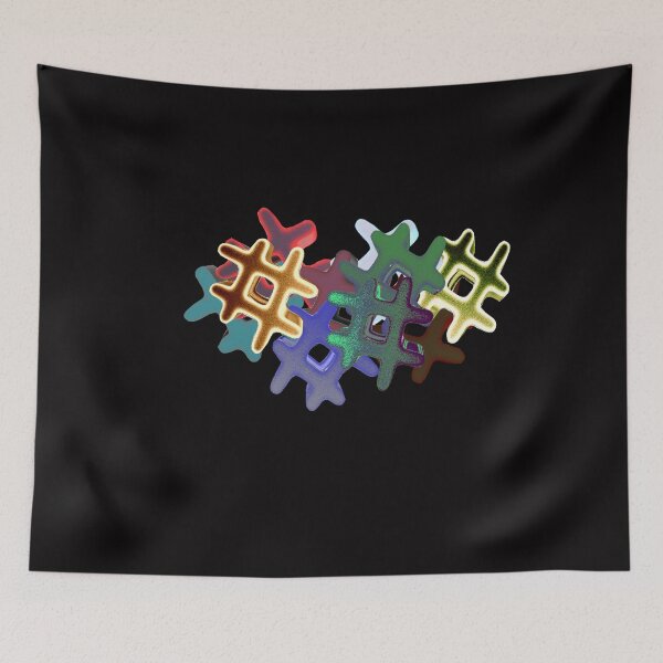 Item preview, Hashtags, multicolored, green, blue, yellow, pink, designed and sold by Maria Mihailova.