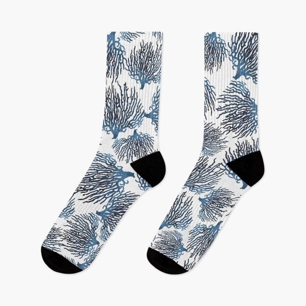 Item preview, Navy Blue Watercolor Sea Coral Pattern designed and sold by Primroaddesigns.