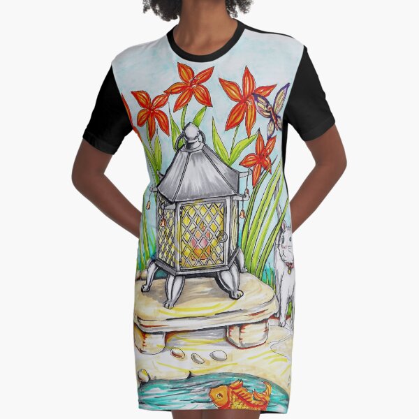 Japanese Lantern Graphic T-Shirt Dress