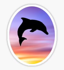 Sunset Dolphin Sticker