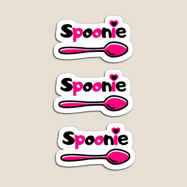 Item preview, Multiple Spoonie: Bold black text with pink heart and pink spoon designed and sold by Chantelle  Spies.