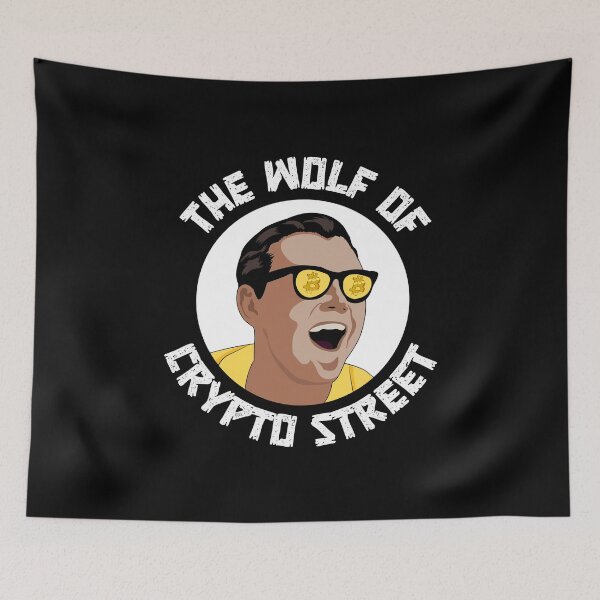 Item preview, The Wolf Of Crypto Street, Bitcoin, Leonardo dicaprio Vector Portrait - Cryptocurrency Bitcoin T-Shirt design designed and sold by ShaykhUmer.