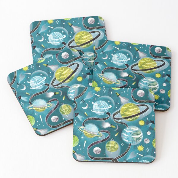 Item preview, Highway to Intergalactic Alien Adventures - Green & Teal designed and sold by TigaTiga.
