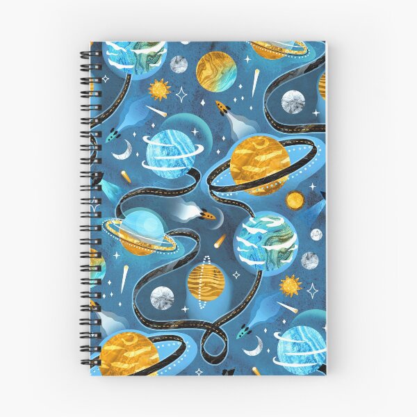 Item preview, Highway to Intergalactic Adventures - Cerulean Blue & Mustard Yellow designed and sold by TigaTiga.
