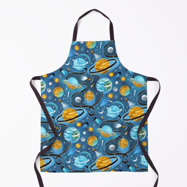 Item preview, Highway to Intergalactic Adventures - Cerulean Blue & Mustard Yellow designed and sold by TigaTiga.