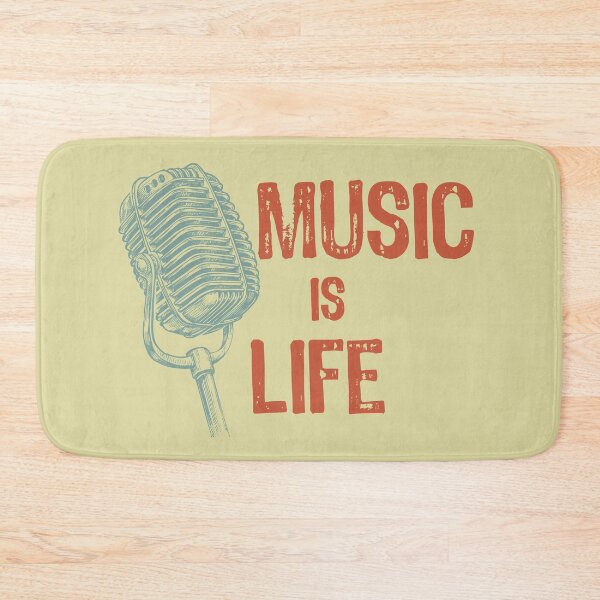Item preview, Music Is Life Quote With Mic designed and sold by Primroaddesigns.