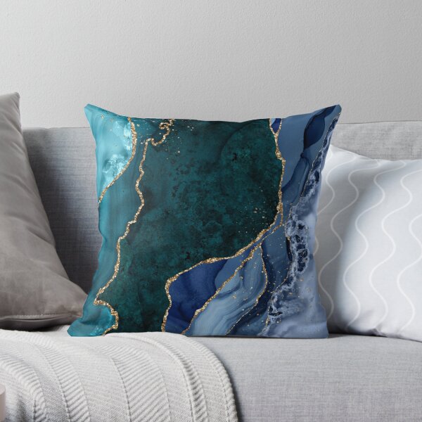 Blue gold hot sale pillow