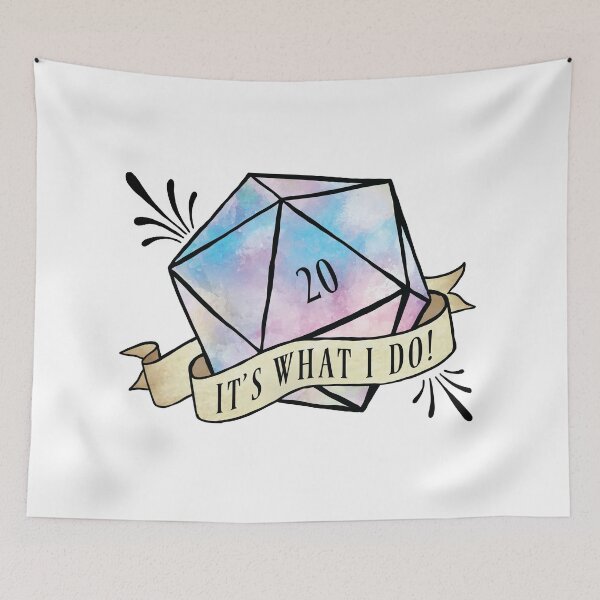 Aperçu de l'œuvre Natural 20 C'est ce que je fais - RPG Dice Meme avec D20 Critical Hit - Color Dark Print créée et vendue par GeekyMumDesigns.