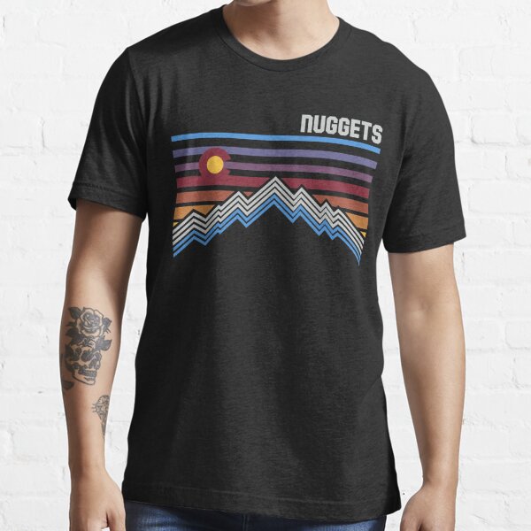 Retro Rainbow Skyline Basketball Denver Nuggets T Shirt, Cheap