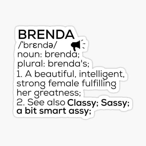 "Brenda Name Definition" Sticker for Sale by Teelogic Redbubble