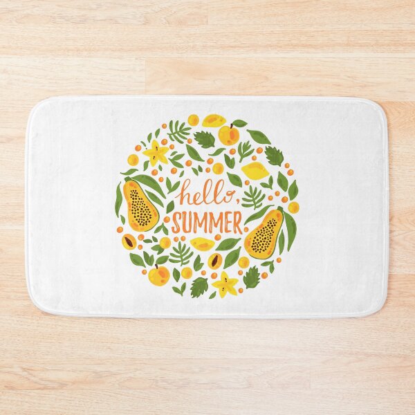 Item preview, Hello Summer round floral exotic fruits print designed and sold by Olizabet.