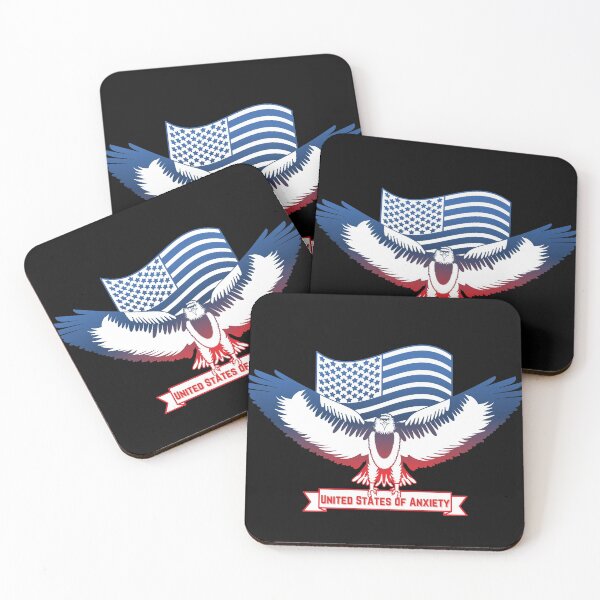 Item preview, United States of Anxiety with Flag and Eagle designed and sold by CaitU.