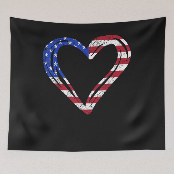 Artikelvorschau, USA Flag Heart American Patriotic Armed Forces Memorial Day T-Shirt entworfen und verkauft von Expand-colombus.