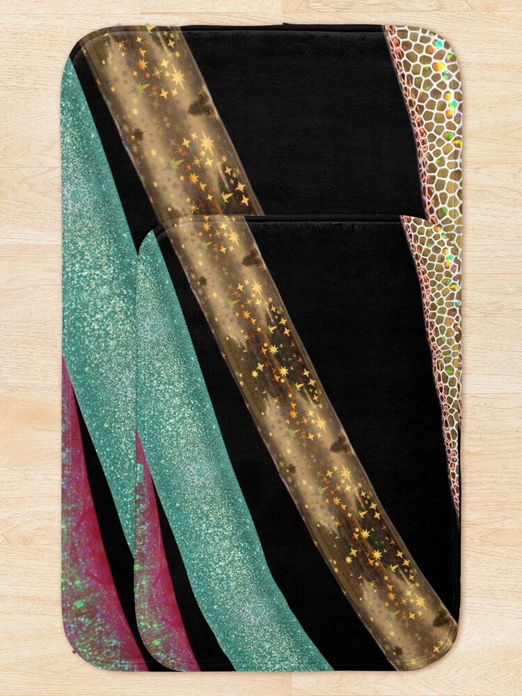 Thumbnail 5 of 6, Bath Mat, Glitter Ropes Abstract designed and sold by IdrisRose.