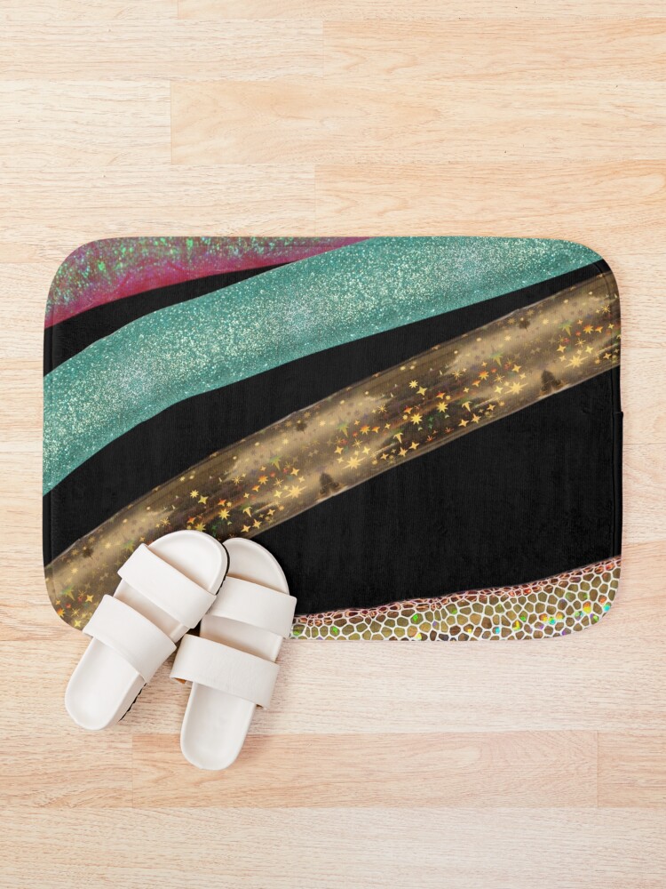 Thumbnail 1 of 6, Bath Mat, Glitter Ropes Abstract designed and sold by IdrisRose.