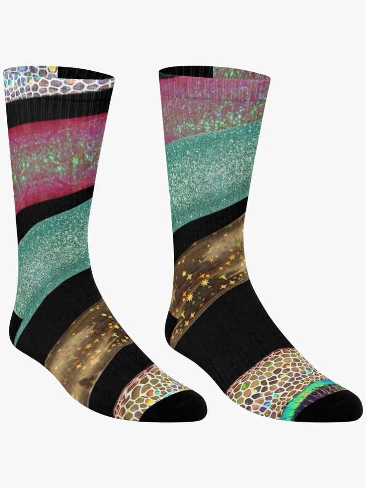 Thumbnail 3 of 5, Socks, Glitter Ropes Abstract designed and sold by IdrisRose.