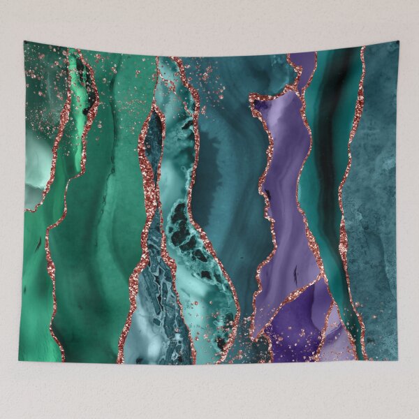 Item preview, Beautiful swirls pattern of teal, blue and purple colors, with faux rose gold swirls, liquid smooth using the dream smoothing digital effect designed and sold by Orianah.