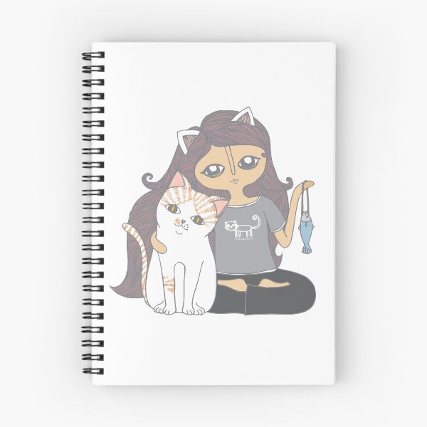 Item preview, girl with cat and fish designed and sold by chintaparchu.