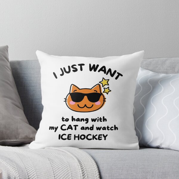 Item preview, I just want to hang with my cat and watch ice hockey designed and sold by TheGreenGoat.