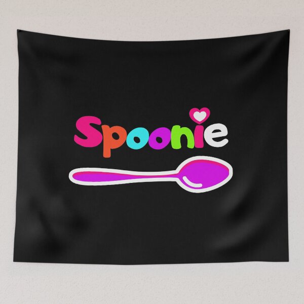 Item preview, Spoonie: Bright text with pink heart and pink spoon designed and sold by Chantelle  Spies.