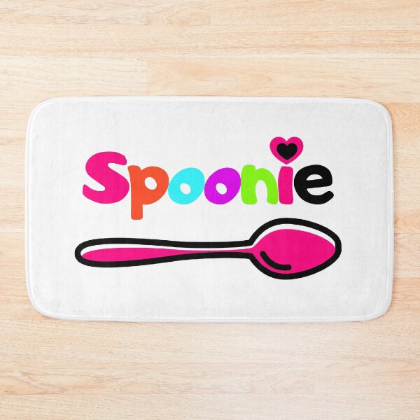 Item preview, Spoonie: Bright text with pink heart and pink spoon on white designed and sold by Chantelle  Spies.