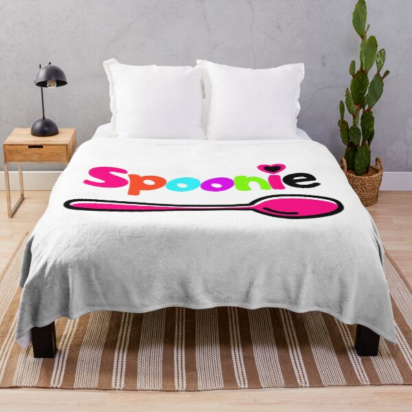 Item preview, Spoonie: Bright text with pink heart and pink spoon on white designed and sold by Chantelle  Spies.
