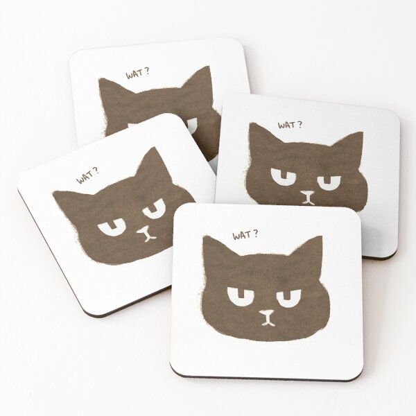 Item preview, Grumpy Cute Brown Cat Saying “what?” designed and sold by Insidelilflower.