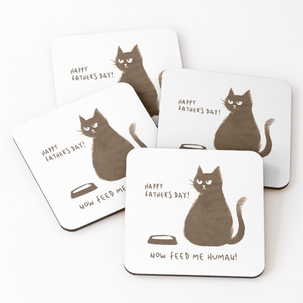 Item preview, Grumpy Cute Brown Cat Congrats Fathers Day designed and sold by Insidelilflower.