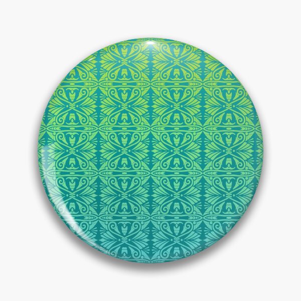 Item preview, Vintage Art Deco Damask Lace Motif Pattern Turquoise Green designed and sold by Anna Lemos.