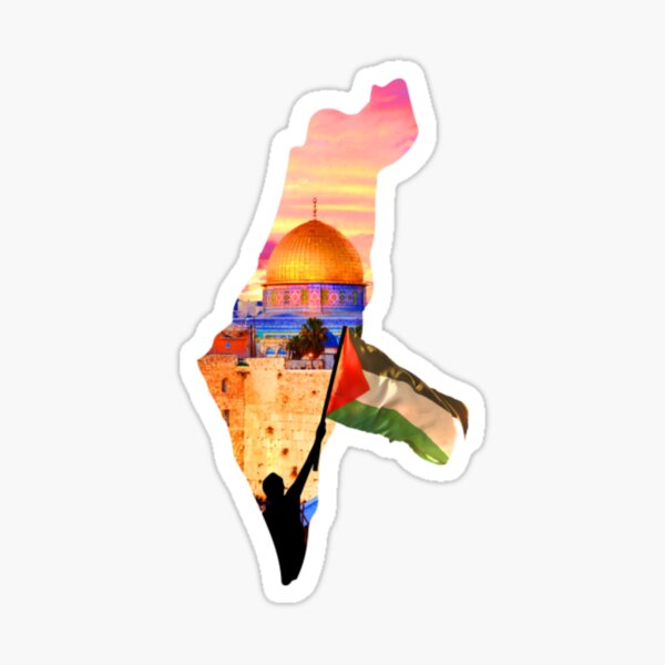 Free Palestine Map Flag Support Freedom Proud Palestinian Sticker