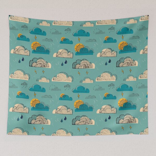 Item preview, Weather Patterns Clouds Cadet-Blue designed and sold by susycosta.