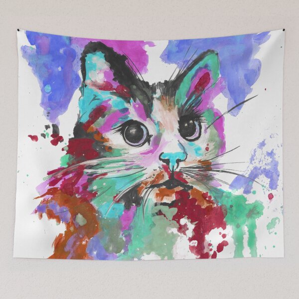 Item preview, Colourful cat Art  designed and sold by Darren Wilkes.