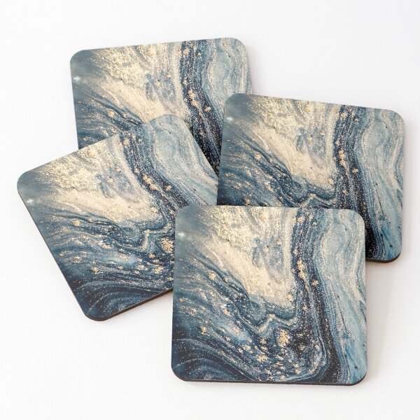 Item preview, Blue and golden luxurious marble print  designed and sold by KIKAIA  The Label.