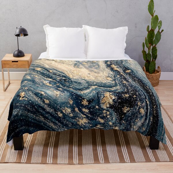 Item preview, Blue and golden luxurious marble print designed and sold by KIKAIA The Label.