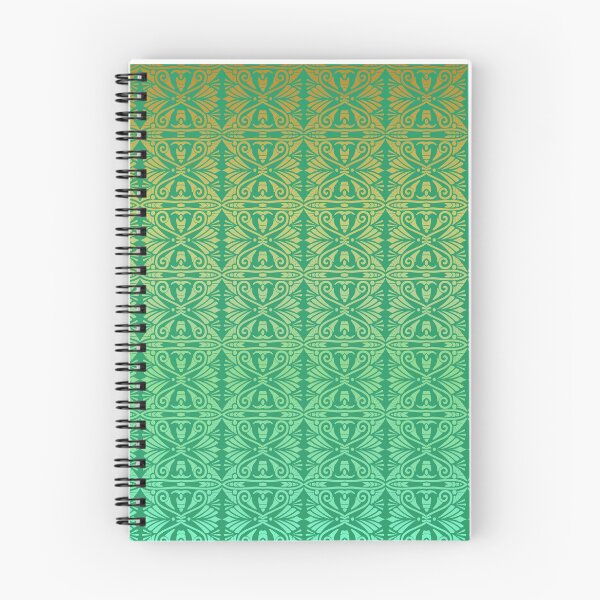 Item preview, Vintage Art Deco Damask Lace Motif Pattern Gold Green designed and sold by Anna Lemos.