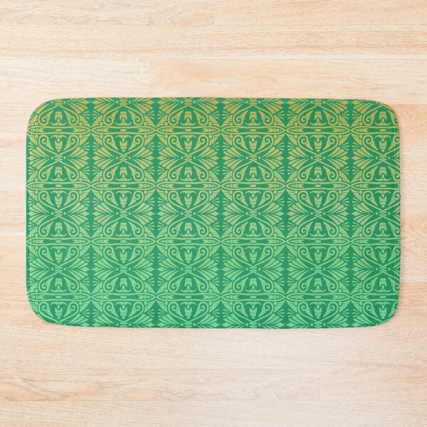 Item preview, Vintage Art Deco Damask Lace Motif Pattern Gold Green designed and sold by Anna Lemos.